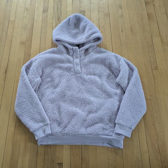 Lukka Lux Pile Fleece Jacket Size M Purple Sherpa Boxy Oversized Sweater - Picture 1 of 10